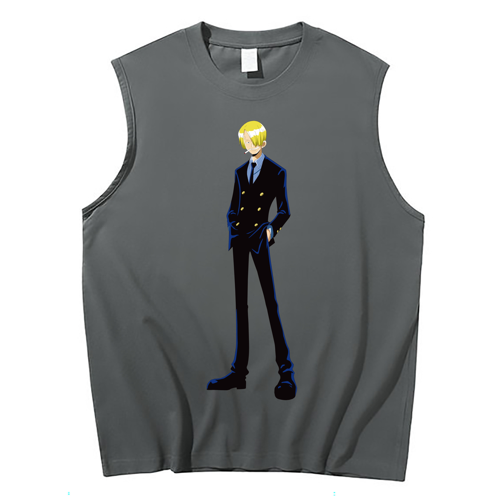 （画像用） ワンピース サンジ ONE PIECE Sanji コットン100％タンクトップ（フロントプリント）